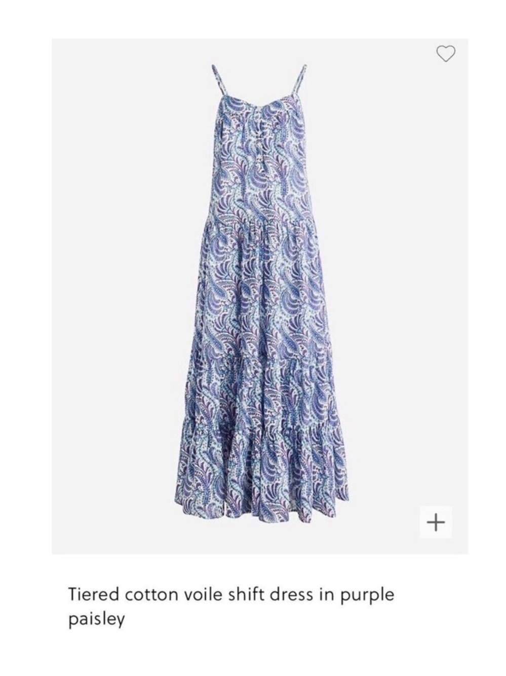 J Crew EUC Tiered cotton voile maxi dress purple paisley Small - Picture 3 of 4